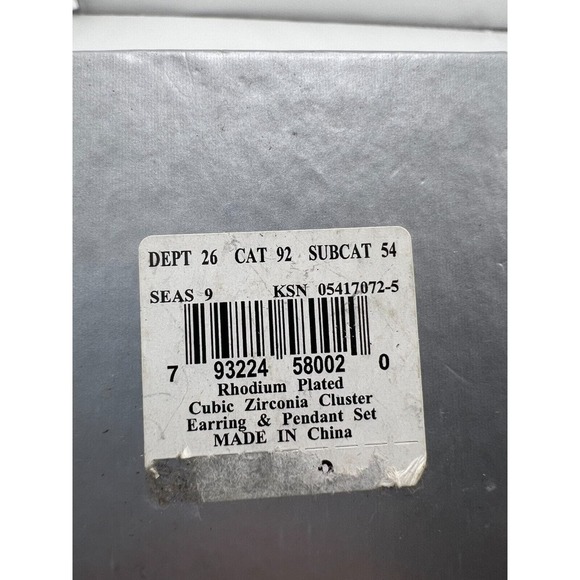 Rhodium Plated Cubic Zirconia Cluster Earrings & Pendant Set - Picture 4 of 5